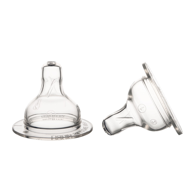 Антиколик силиконов биберон Easy Start 3м+ за шише с широко гърло 2бр