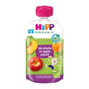 HIPP плодова закуска Слива Ябълка Праскова 12+месеца 100гр 42506