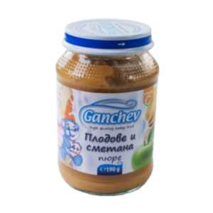 ГАНЧЕВ ДЕСЕРТ Пюре от плодове и сметана 4+месеца 190Г