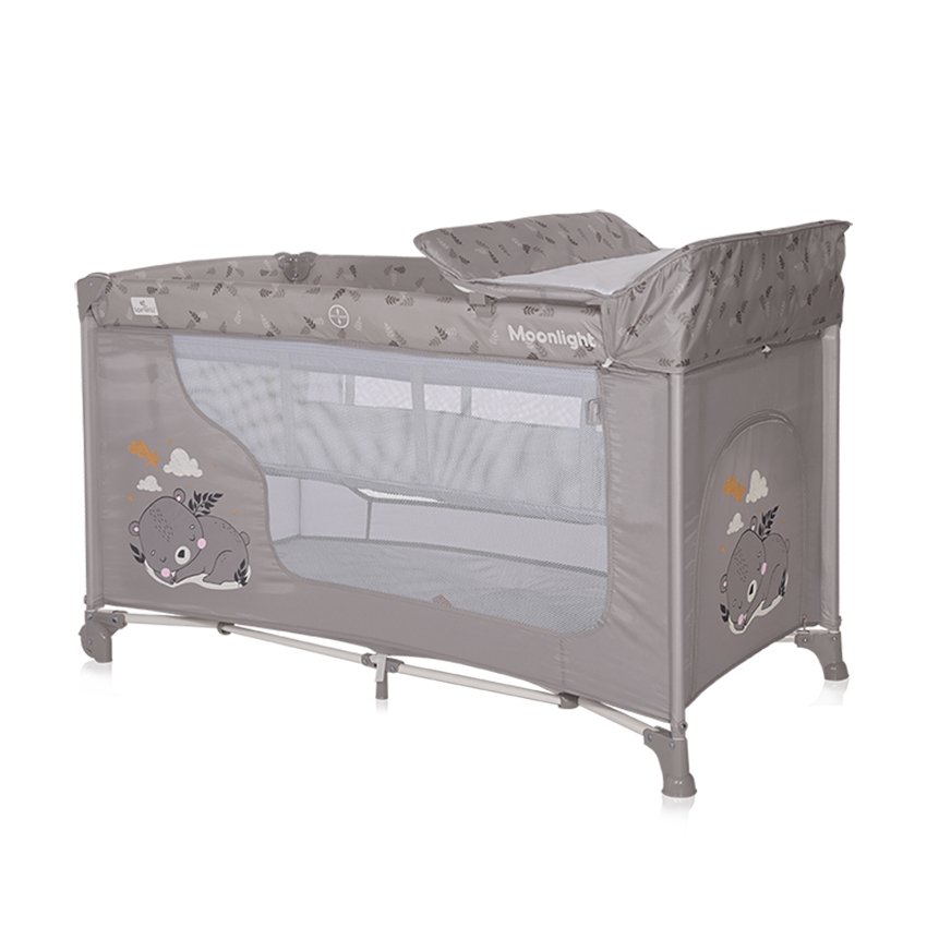 Бебешка кошара бежова Moonlight на 2 нива Lorelli