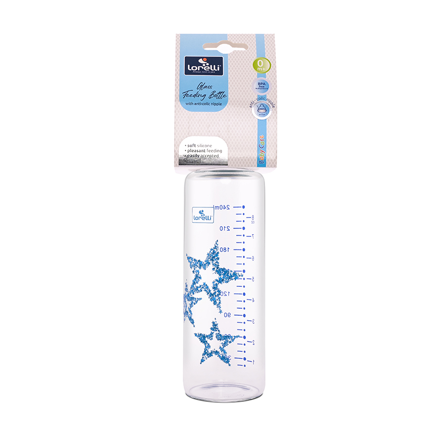 СТЪКЛЕНО ШИШЕ ANTI COLIC 240МЛ MOONLIGH BLUE - Image 3