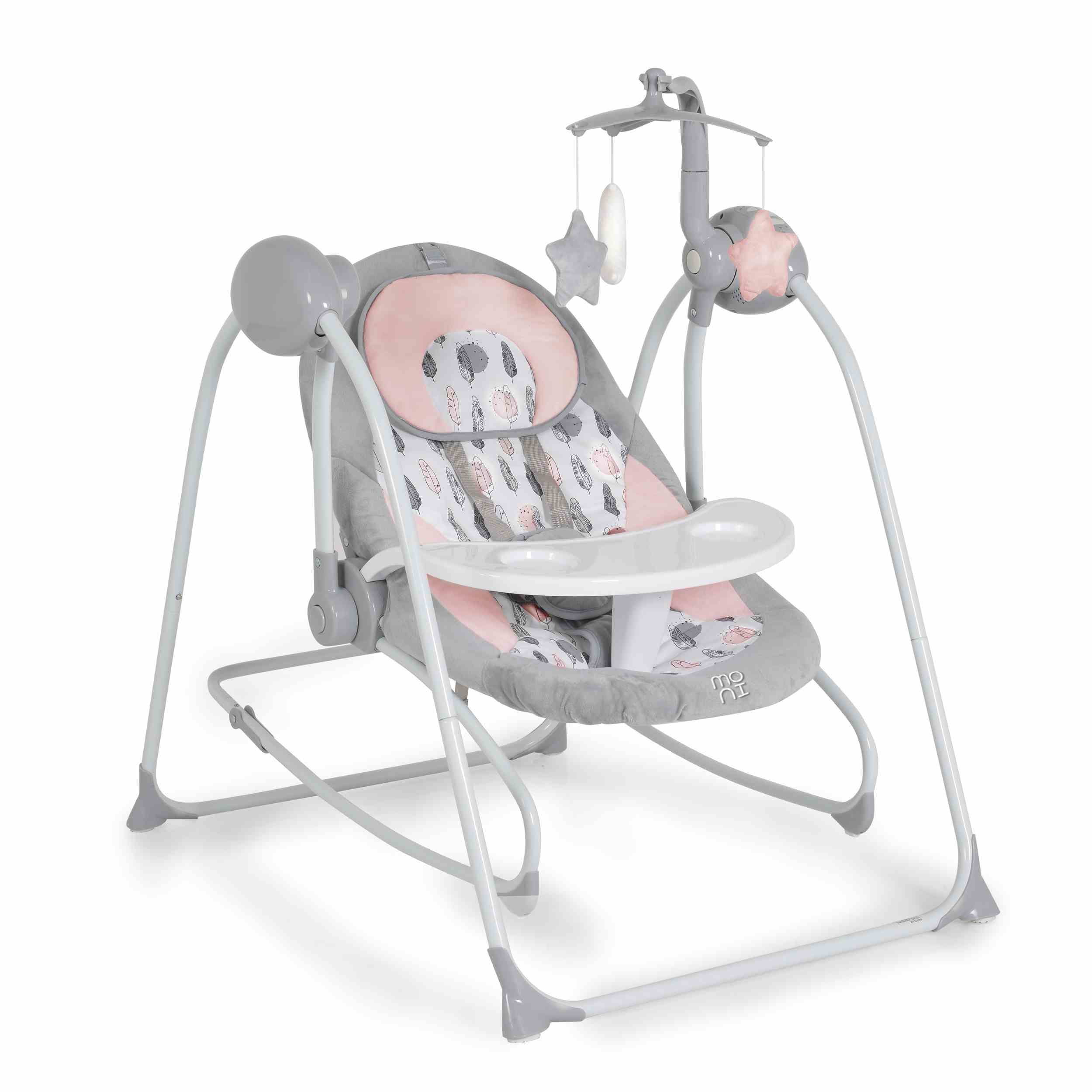 Електрическа бебешка люлка Rhea Розов