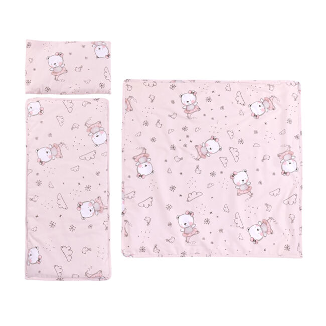 Комплект за количка РОЗОВО МЕЧЕ БАЛЕРИНА ЛЕТЕН РАНФОРС