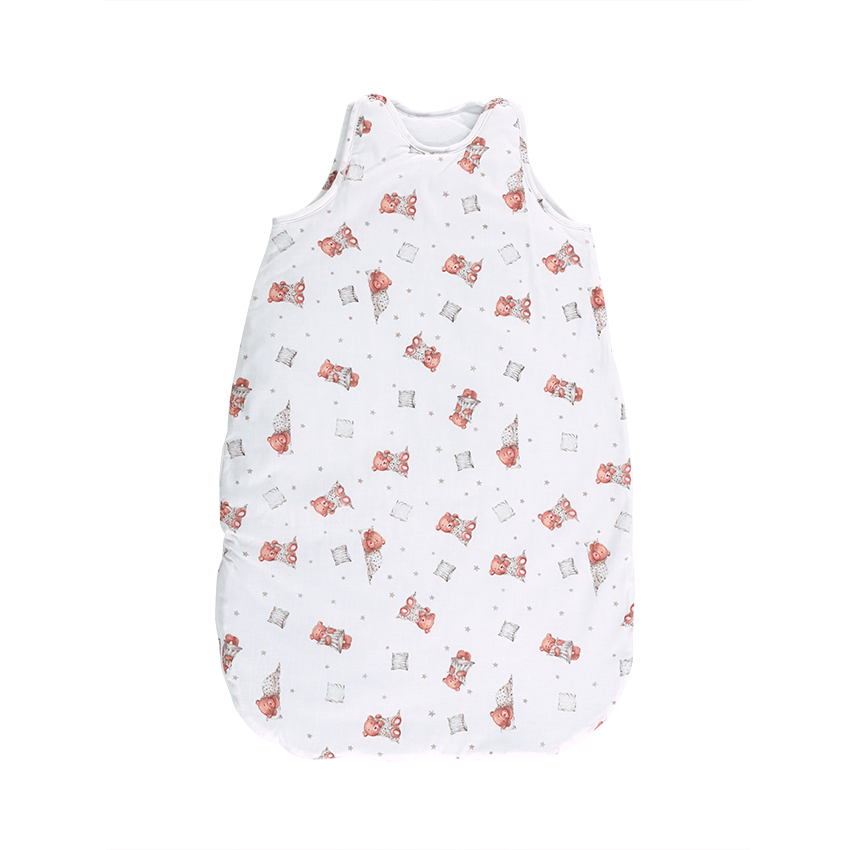 Зимен детски спален чувал мече с възглавничка Ранфорс 2.5 tog, 95 cm