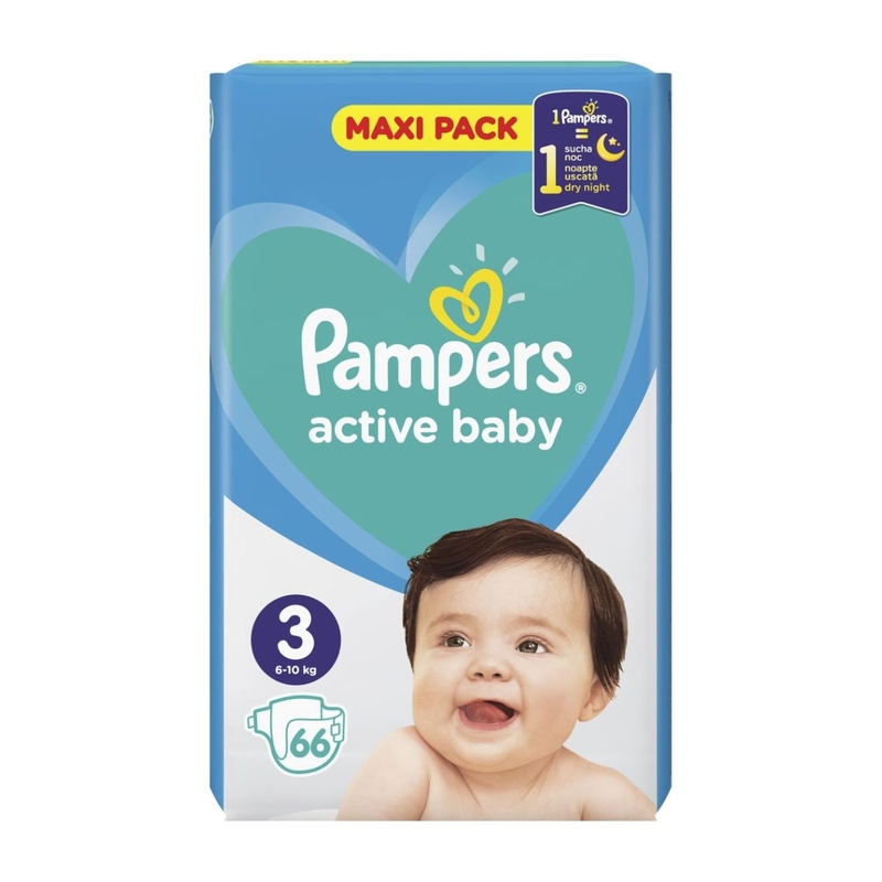 PAMPERS Памперси Active baby VPP, S3, 66бр.