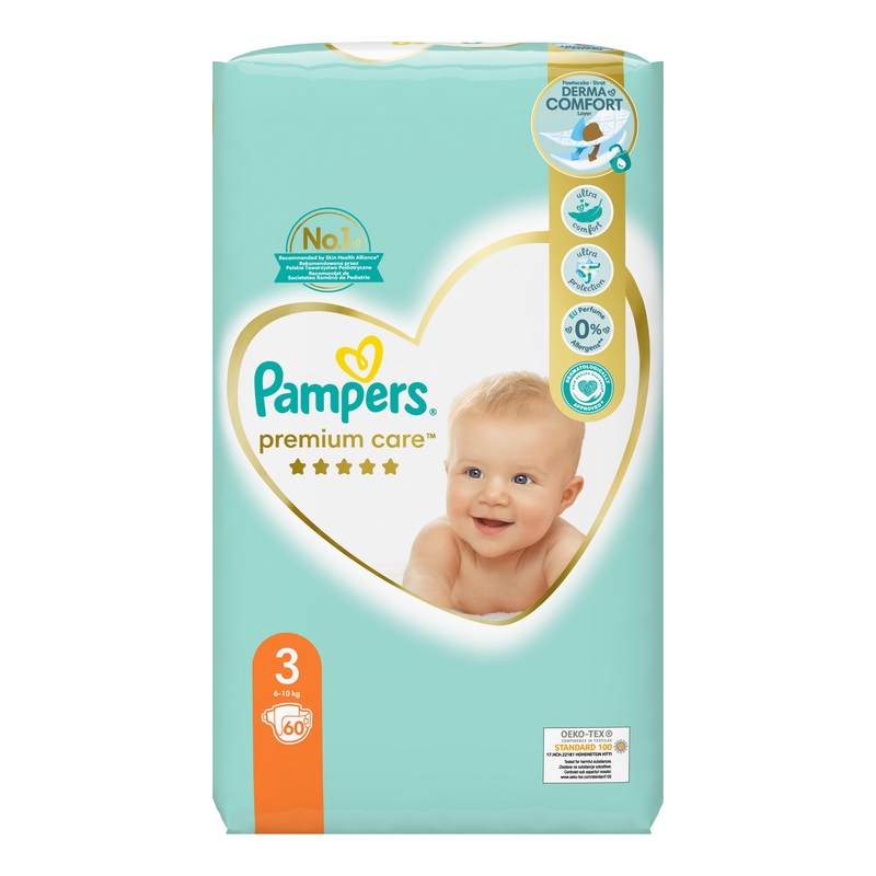 PAMPERS Памперси Premium Care VP, S3, 60бр.
