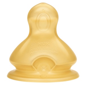 Биберон 6-18м размер M каучук за хранаене NUK FIRST CHOICE