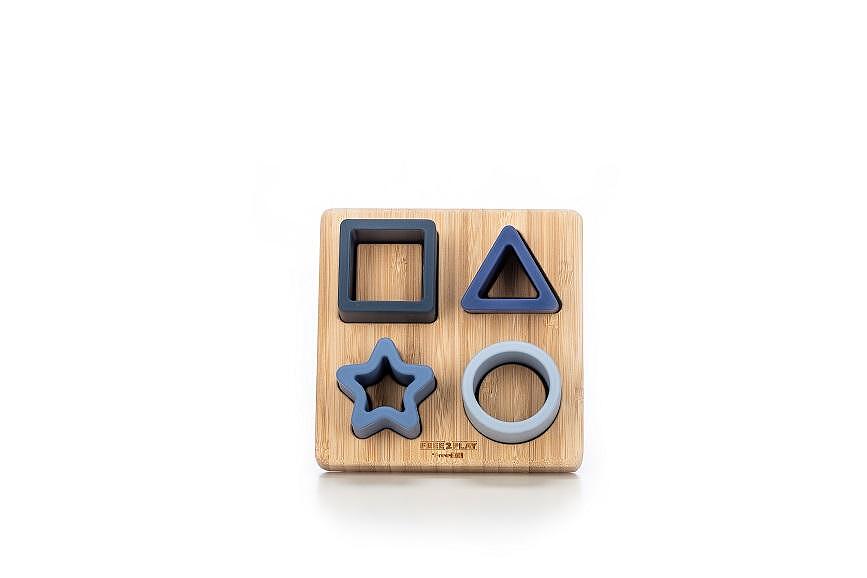 Free2Play Силиконови формички сини с дървена дъска