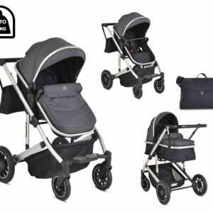 Комбинирана бебешка количка Thira сива