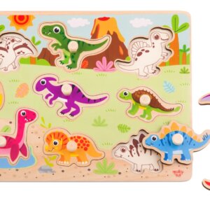 Дървен пъзел с дръжки Динозавър TY859