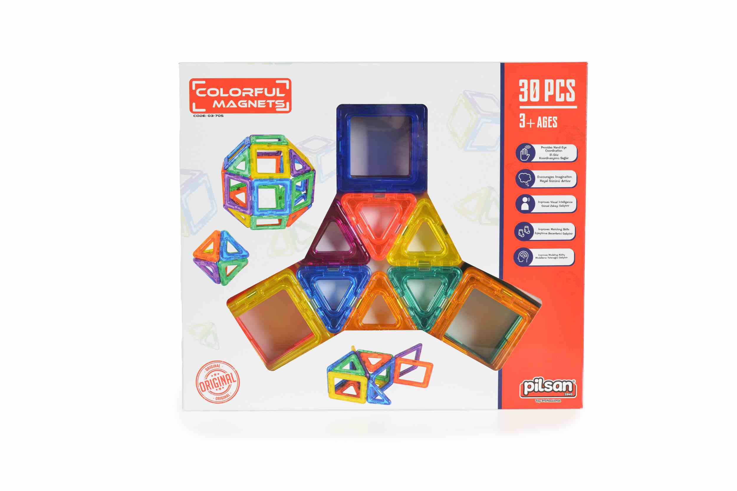 Цветни магнити 30ел. 03705