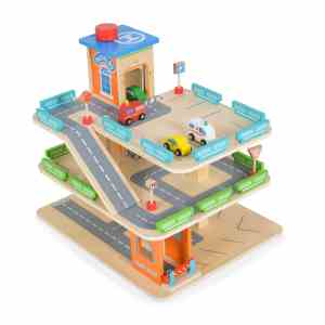 Дървена играчка паркинг и гараж на три етажа 1085 - 25 части