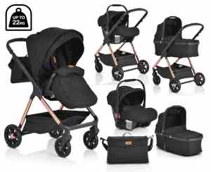 Бебешка количка 3в1 черна Empire Комбинирана