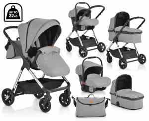 Бебешка количка 3в1 светлосива Empire Комбинирана