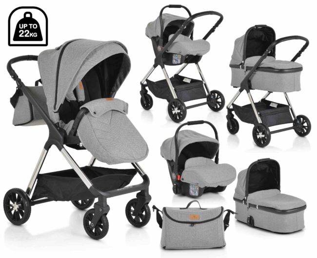 Бебешка количка 3в1 светлосива Empire Комбинирана