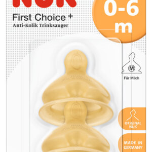 NUK Биберон 0-6м M за хранене каучук FIRST CHOICE 2бр