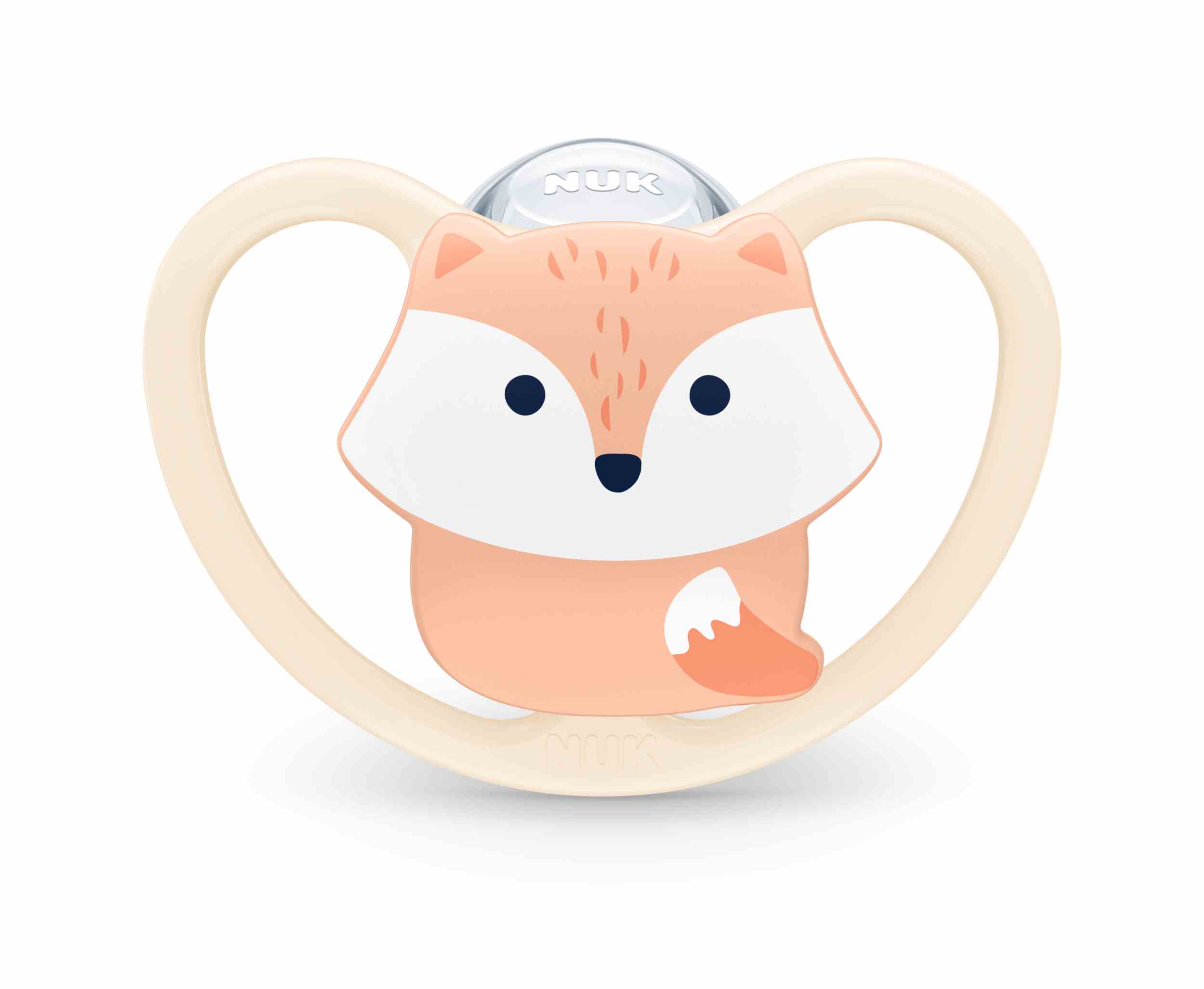 Биберон Space+box Лисица 0-6мес NUK залъгалка силикон 1бр