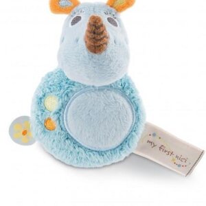 Играчка за хващане Носорогът Мануфи 12см NICI с дрънкалка топка 3+месеца