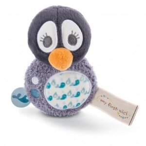 Играчка за хващане Пингвинчето Уачили 12см NICI с дрънкалка топка 3+месеца