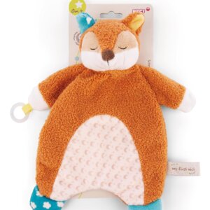 NICI Лисицата Финни 25х25см Мека кърпичка за гушкане + ринг за залъгалка