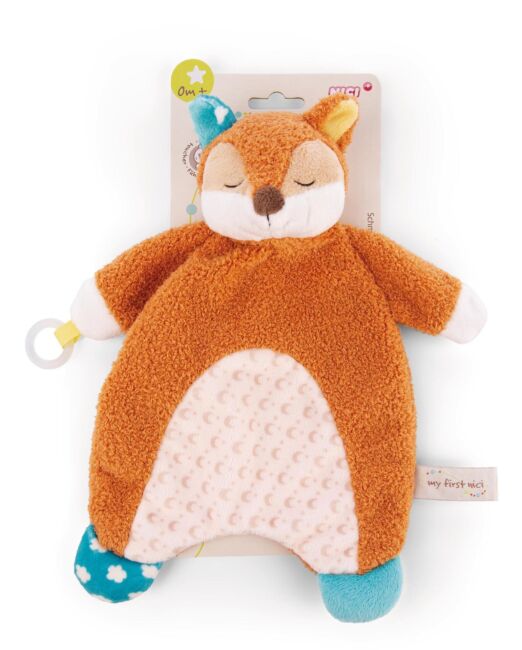 NICI Лисицата Финни 25х25см Мека кърпичка за гушкане + ринг за залъгалка