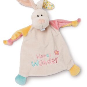 Мека кърпичка за гушкане Заек с розово ухо NICI 25х25см 0+месеца