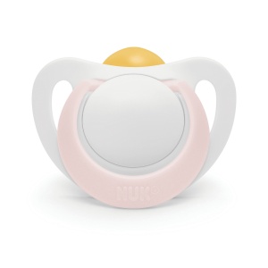 Залъгалка каучук STAR+box 0-6мес Бяло/Розово NUK биберон 1бр