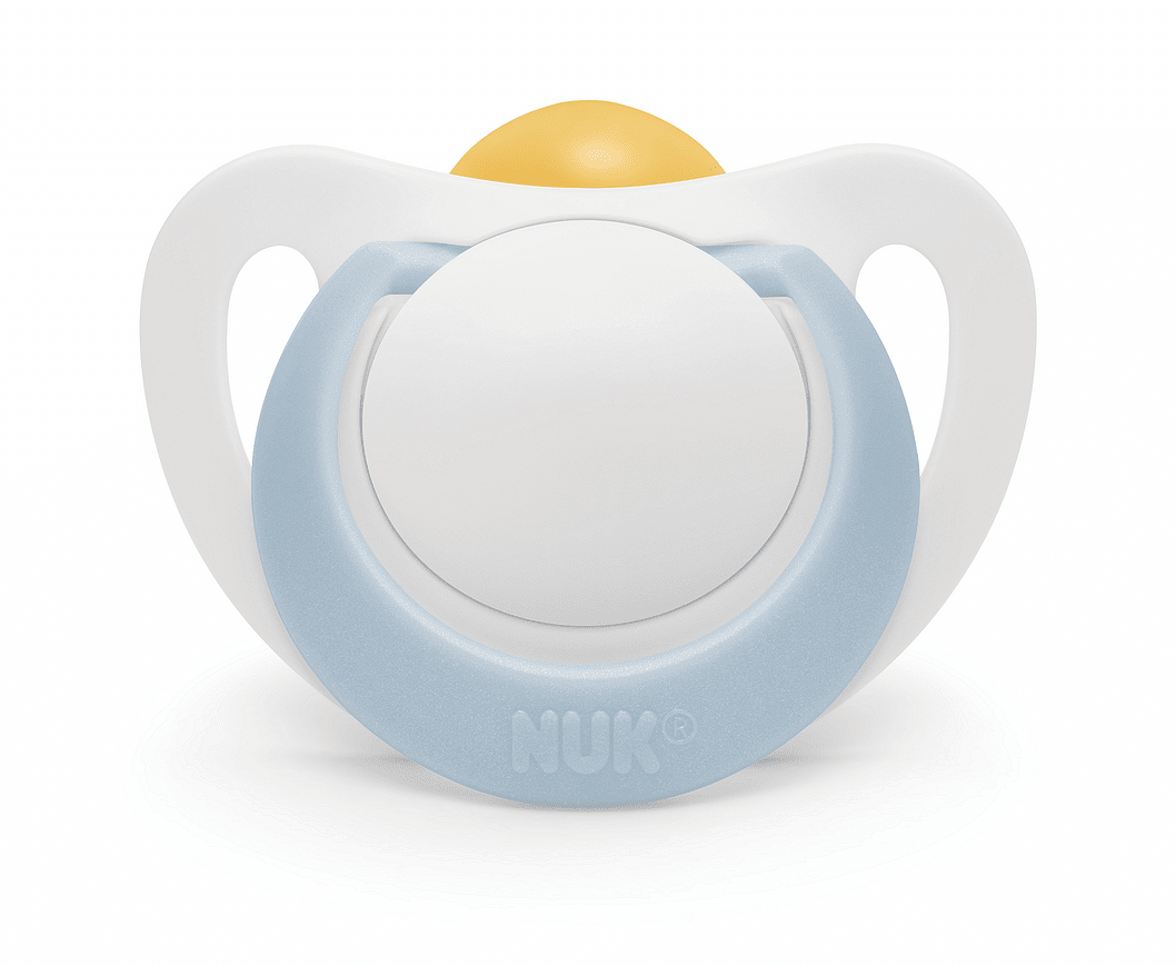 Залъгалка каучук STAR+box 0-6мес Бяло/Синьо NUK биберон 1бр