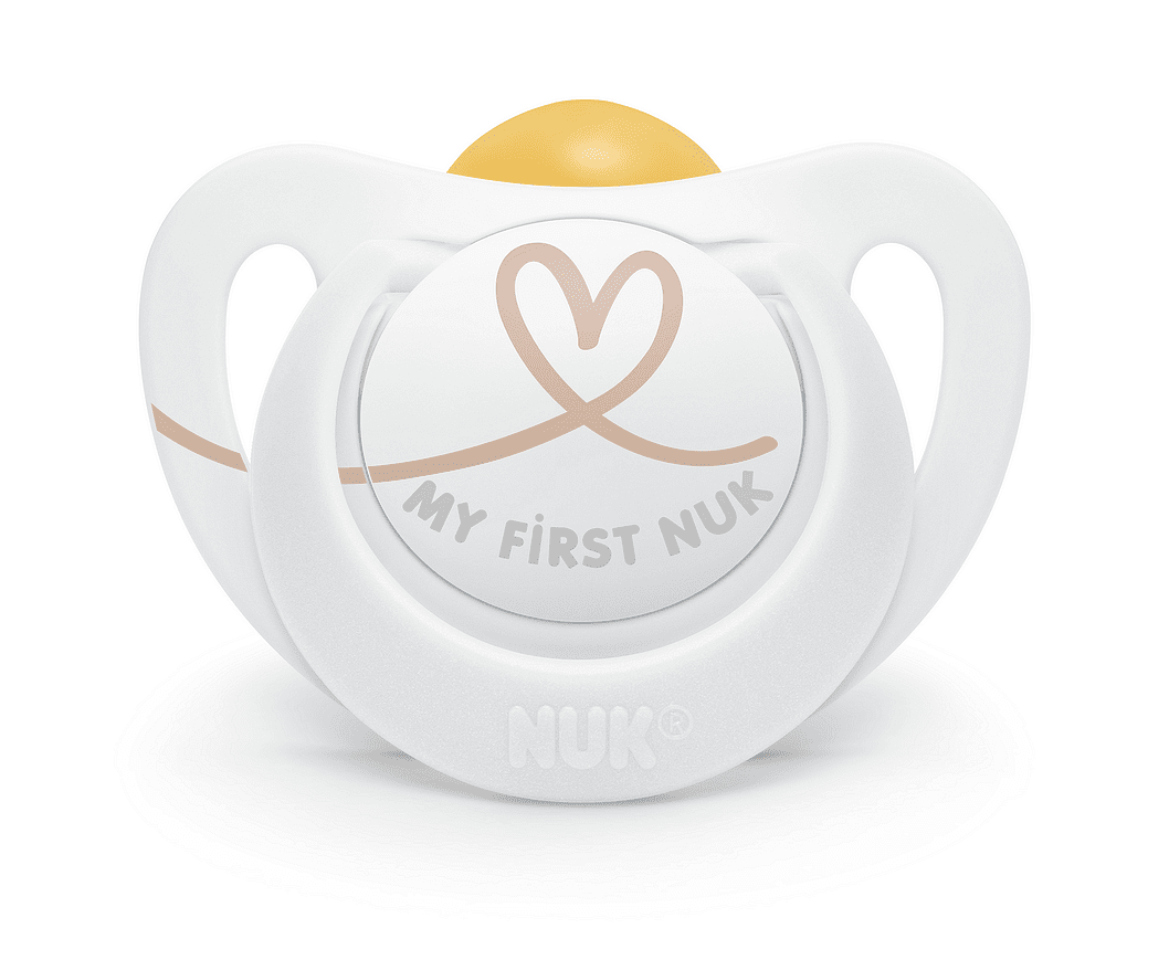 Залъгалка каучук STAR+box 0-6мес Бяло със сърце NUK биберон 1бр