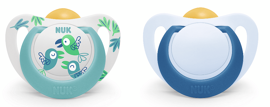 Биберон STAR момче 6-18мес каучук 2бр NUK залъгалка