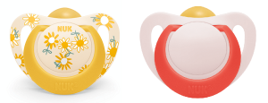 Биберон STAR момиче 6-18мес каучук 2бр NUK залъгалка
