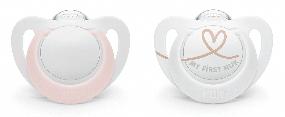 Биберон STAR момиче 0-2мес 2бр NUK залъгалка силикон