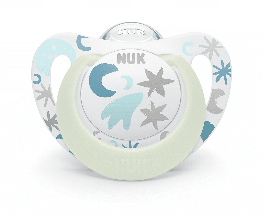 Биберон STARNight+box Розови звезди 0-6мес залъгалка силикон NUK 1бр