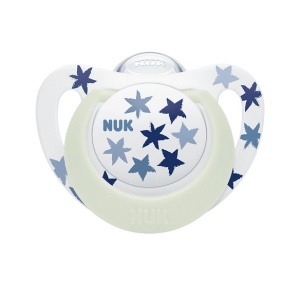 Биберон STARNight+box Сини звезди 18-36мес залъгалка силикон NUK 1бр