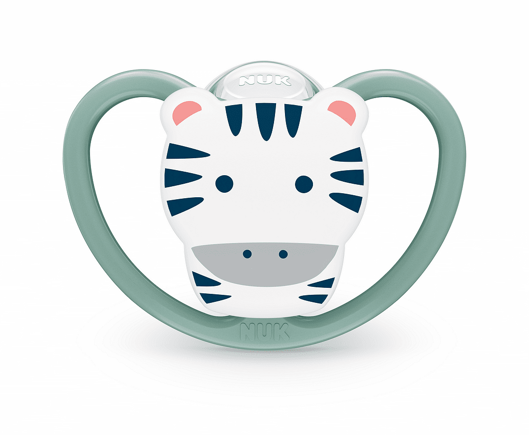 Биберон Space+box Зебра 6-18мес NUK залъгалка силикон 1бр