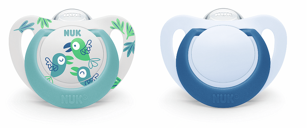 Биберон STAR момче 6-18мес 2бр NUK залъгалка силикон