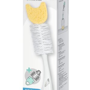 Четка за шише и биберон 2в1 с гъбка MINT NUK