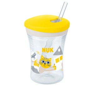 Action Cup със сламка Жълта 230мл Чаша NUK EVOLUTION12+мес