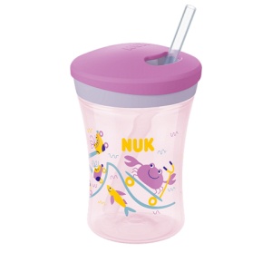Action Cup със сламка Лилава 230мл Чаша NUK EVOLUTION12+мес