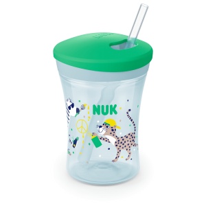 Action Cup със сламка Зелена 230мл Чаша NUK EVOLUTION 12+мес