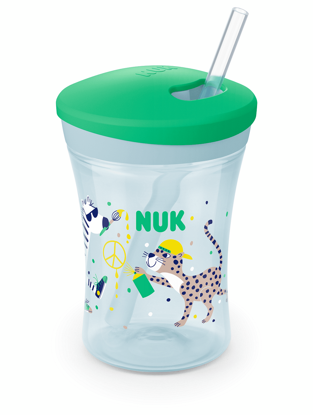 Action Cup със сламка Зелена 230мл Чаша NUK EVOLUTION 12+мес