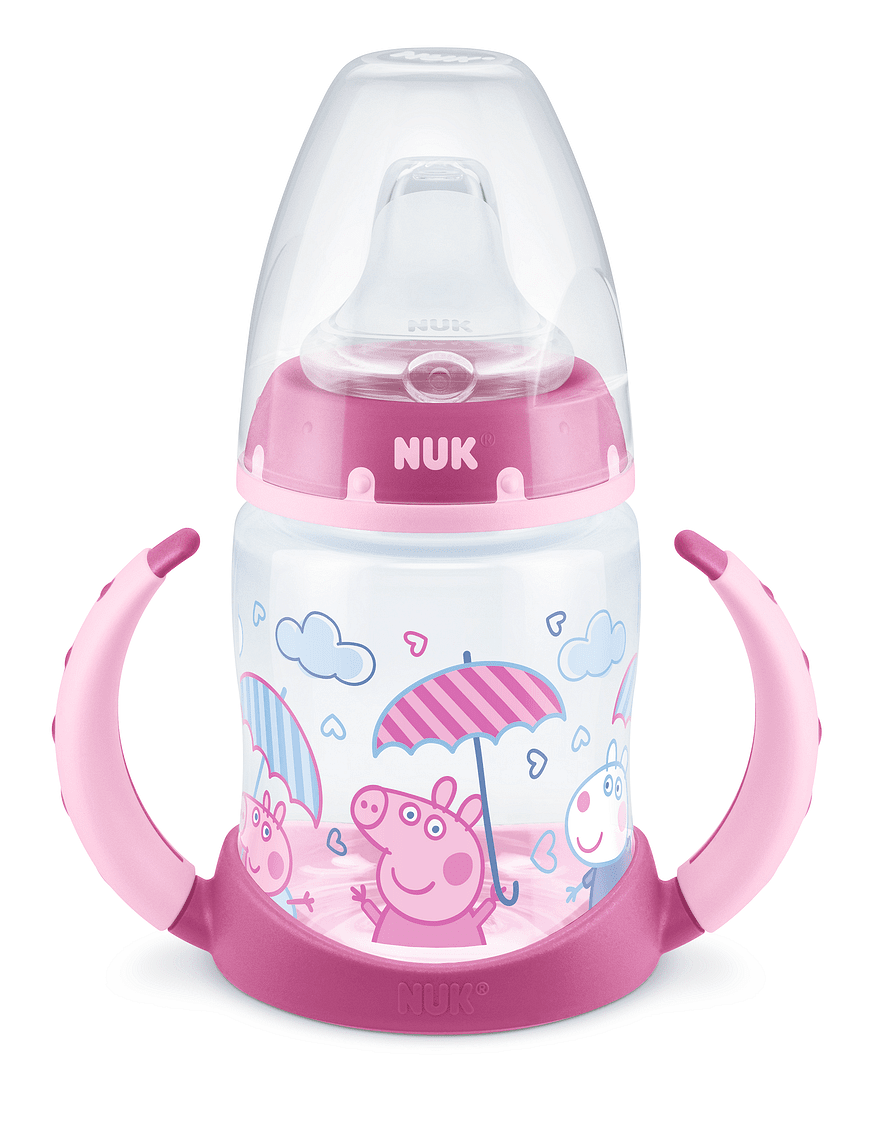 Шише PEPPA PIG Розовo 150мл First Choice РР Temperature Control с накрайник силикон 6+мес.