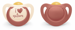 NUK for NATURE Червен биберон 0-6месеца 2бр залъгалка каучук