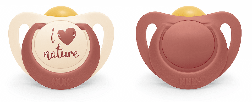 NUK for NATURE Червен биберон 0-6месеца 2бр залъгалка каучук