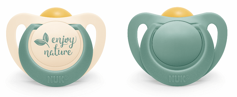 NUK for NATURE Зелен биберон 0-6месеца 2бр залъгалка каучук