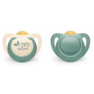 NUK for NATURE Зелен биберон 18-36месеца 2бр залъгалка каучук