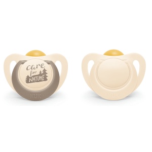 NUK for NATURE Сив биберон 6-18месеца 2бр залъгалка каучук