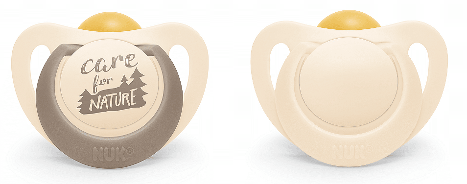NUK for NATURE Сив биберон 6-18месеца 2бр залъгалка каучук