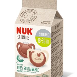 Биберон 18-36мес 2бр Червен NUK for NATURE залъгалка силикон