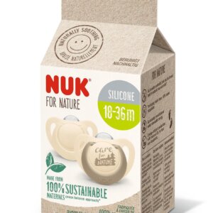 Биберон 18-36мес 2бр Крем NUK for NATURE залъгалка силикон